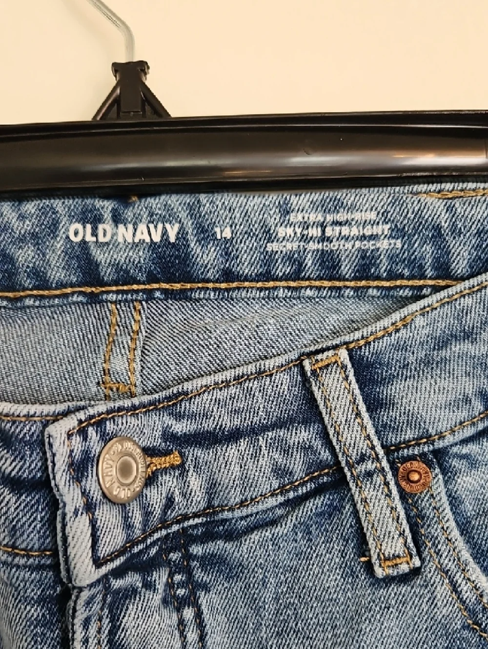 Old Navy Light Blue Distressed Denim Bermuda Shorts